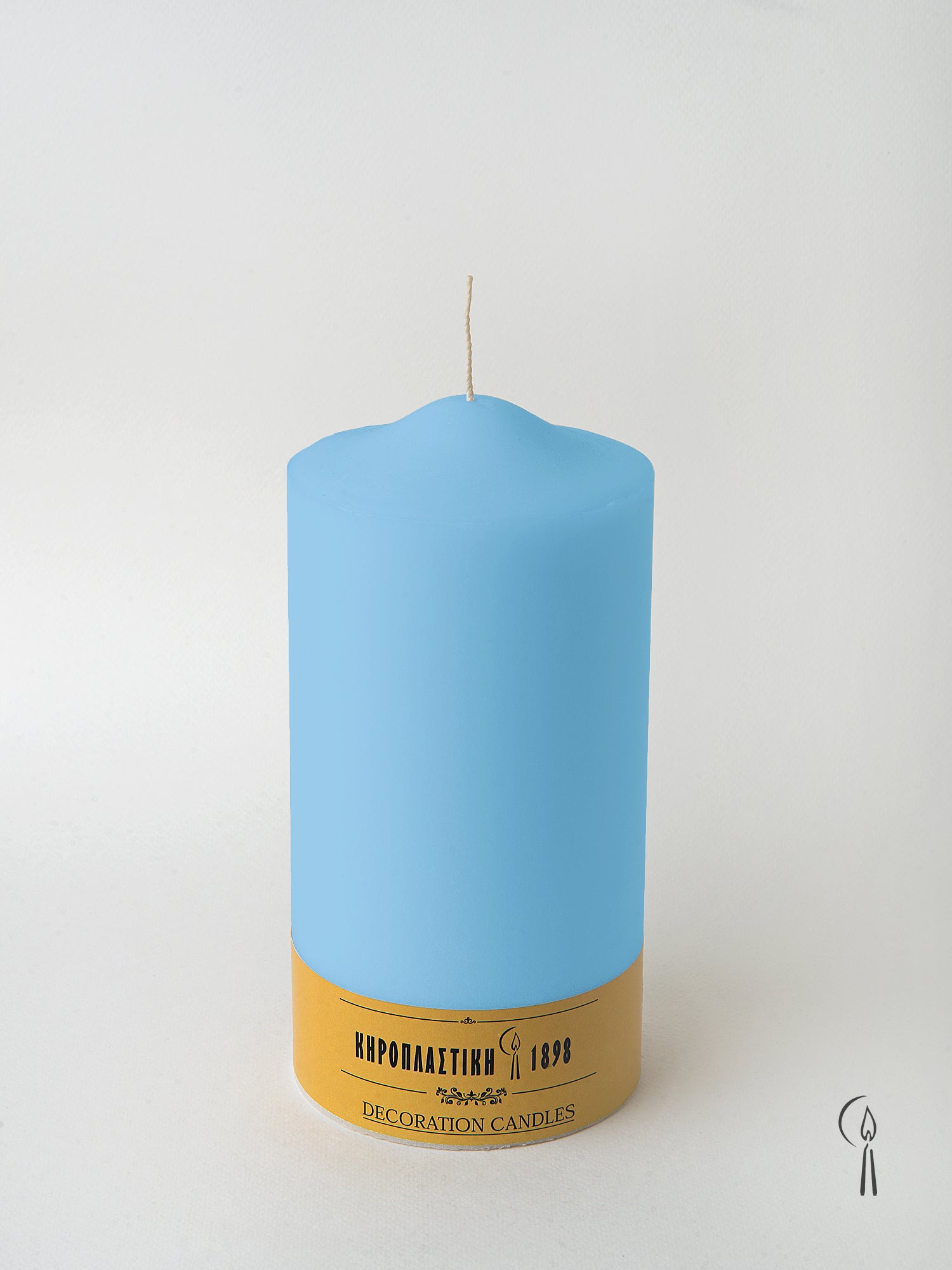 Κερί Κολώνα - Κορμός Γαλάζιος 7x14 cm