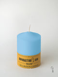 Κερί Κολώνα-Κορμός Γαλάζιος 7x10cm